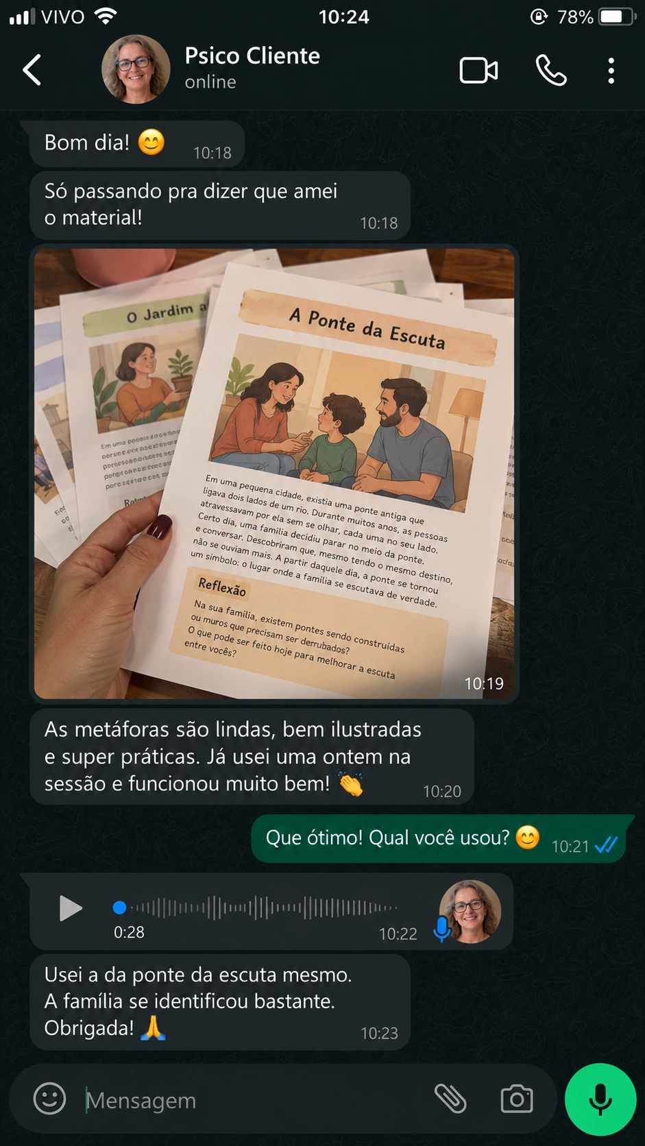 Print 3 de conversa sobre Terapia Familiar